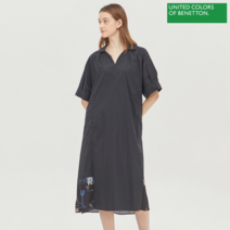 베네통 베네통 글라스 모티브 롱 원피스 BAOPA4241 BK