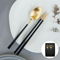 오너클랜 사은품 벨로아이녹스 커트러리 블랙 골드 한식, 단품없음