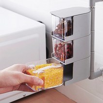 양념통세트 벽부착 조미료 소금 소스 보관통 회전식 5544587EA, 상품선택, 4단