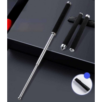 경량 휴대용 경찰 전술 삼단봉 진압봉 호신봉 보안, 은색. 26인치. 전체 길이 65cm