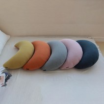 아기 반달 쿠션 등쿠션 침대 헤드 순면 국내산, 핑크