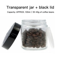 원두 커피 분쇄기 전동 그라인더 자동 원두 가는 기계 휴대용 유리 항아리 130ml, toumin black lid