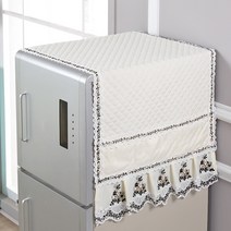 SKANDSALO 냉장고커버 더블 도어 타월 오픈 레이스 방진. 단일 드럼 천 두꺼운 세탁기 천으로 수건 다용도전자렌지세탁기 커버, 보통년베이지(A형)