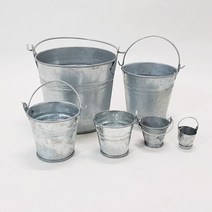한소픈 미니 기본 양철통 양동이 정원 소품 식물 화분 보관함 인테리어용품 미니어처 DIY만들기