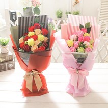 러블리로즈부케 비누꽃 꽃다발 로즈데이 성년의날 비누꽃 hb151ea, 러블리로즈부케 핑크, 본상품선택