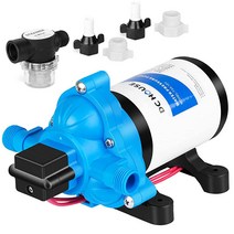 DC 하우스 RV 워터 펌프 12V 조용한 3.5GPM 45PSI 수압 다이어프램 해양 보트 요트 스프레이용 압력 스위치 포함