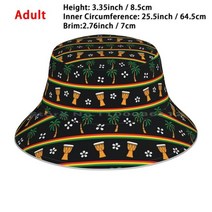 젬베 미니젬베 아프리카 북 젬베 무늬 비니 니트 모자 지도 무늬 검은색 mama 녹색, 성인용 양동이 모자, 남여 공용