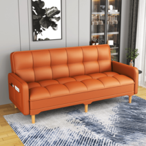 2인용 쇼파 가을 패브릭 분리형 SPA 침대 베드 가죽 이태리, 스펀지3인승1.65X1.0, 추천668오렌지색가죽내마모성스크래치방지