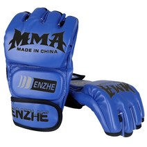 권투글러브 스파링 태권도 복싱 두꺼운 권투 장갑 5 가지 색상 MMA 반 손가락 산다 태권도 싸움 샌드백 전, 04 파란