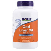 NOW Supplements Cod Liver Oil 나우 대구간유650mg 비타민A 비타민D-3 250정(소프트젤)