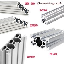 어닝레일 1pcs 2040 T/V-슬롯 알루미늄 합금 프로파일 CNC 3D 프린터 부품 용 유럽 표준 선형 레일, 06 350mm_05 2060 T-Slot