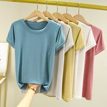 여성용 라운드 찰랑 반팔 티셔츠 10color