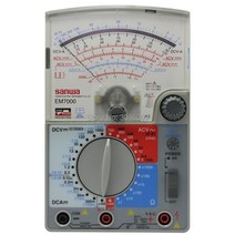 건전지 안전한 아날로그 접지 Sanwa-EM7000 아날로그 멀티 테스터/FET 테스터 낮은 정전용량 측정 용 고감, 한개옵션0
