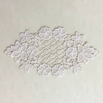 지니 꽃뜨개자수레이스컵받침대, 아이보리