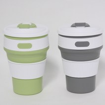 에스씨 코리아 필승 실리콘 자바라 접이식 컵350ml 실리콘컵 접이식컵 휴대용컵, 텀블러350ml 접이식컴(스카이그레이)