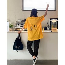 데이트샵 / 남녀공용 스누피반팔티셔츠 오버사이즈 빅사이즈반팔티셔츠 TOP매장인기상품