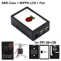3.5 인치 라즈베리 파이 4 터치 스크린 320x480 SPI LCD 5 50 FPS 디스플레이 ABS 케이스 라즈베리 파이 4 모델 B3B3B 용 냉각 팬, 파이 3 50FPS용 케이스