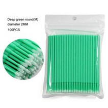 일회용 마이크로 브러쉬 속눈썹 연장 개별 면봉 도구, [04] Deep green M, [01] 플라스틱