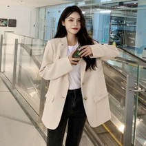 VIISHOW 여성용 베이직 심플 투버튼 자켓
