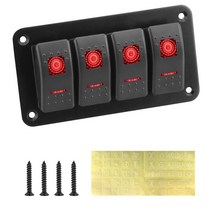 캠핑카제작부품 악세사리 control switch panel for car 해양 rv caravan auto replacement parts 4 gang car switch, 빨간색