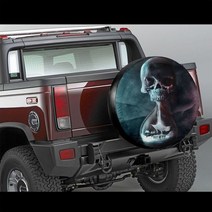 지프 카시트 커버Skull Spare Tire Cover Sugar 지프 스페어 타이어 커버 할로윈 선물 재미있는 백업 카메, 07 브라운_04 17in