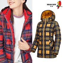 [마코 SALE] (여성)체크패턴 후드 덕다운 패딩 점퍼_MJW4DJ14