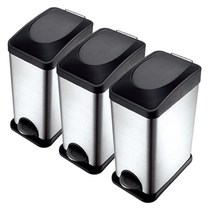 스텐휴지통 페달휴지통 사각쓰레기통 15L, 15L (1개)