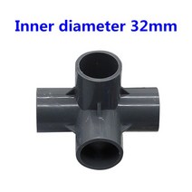 PVC 수도관 커넥터 3 차원 4 방향 5 32mm 내경 파이프 피팅 관개 커플링 어댑터, 08 Gray, 08 Gray