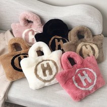 오네뜨 H로고 보송 밍크 페이크퍼 미니백 토트백 숄더백 가방 메탈 숄더스트랩 포함