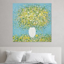 트리빌리지 집들이선물 안개꽃그림 유화 현대미술 벽장식 인테리어액자, 50x50cm