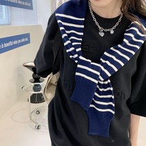 스트라이프 니트 숄 여 봄가을 여름 코디 오피스 에어컨 하우스 목도리 나시 선물