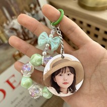 [주문제작] 글로우 트리 메탈키링 제작 만들기 자동차 양면 열쇠고리 키홀더 굿즈 커스텀 단체, 직사각, 그린, 1개