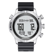 북쪽 가장자리 아쿠아 남자 전문 다이빙 컴퓨터 시계 스쿠버 다이빙 NDL 스포츠 50M 다이빙 시계 고도계 기압계 나침반 남자, 하얀