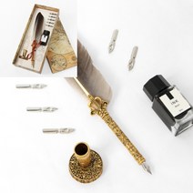 깃털 만년필 세트 브라운 만년필케이스 선물용펜 만년필쓰는법