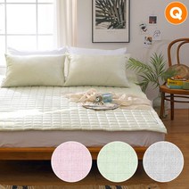 [코쉬] 풍기인견 천연냉감 솔리드 누빔패드 3컬러 퀸(Q), 풍기인견 침대패드 Q, 옵션선택:풍기인견 침대패드 Q / 색상:그린