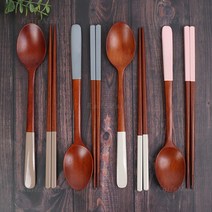 대추나무 천연옻칠 파스텔 수저세트 (4Colors), 브라운