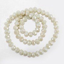 2 가지 톤 색상 크리스탈 론델 유리 면 처리 비즈 쥬얼리 제작 Diy 액세서리 1 가닥, [04] 6x8mm-68pcs, [19] beige 103
