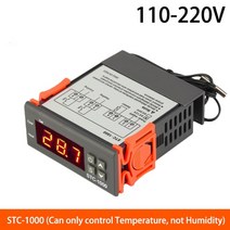 스마트 디지털 온도 습도 컨트롤러 듀얼 디지털 디스플레이 온도 조절기 hygrostat dc12v 24v ac220v 열냉각 조절기, stc-1000 110-220v