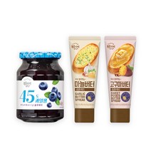 복음자리 45도 블루베리잼 350g+발라먹는스프레드2개, 복음자리 45도 블루베리잼 350g, 콘버터스프레드120g+호두바닐라스프레드130g