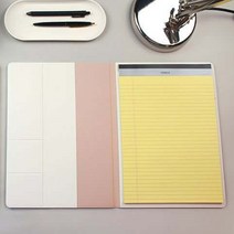 가죽 A5 리갈패드 바인더 노트 커버 포켓, 옐로우