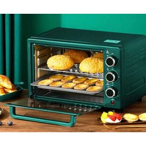 25L 미니 오븐기 베이킹 전기오븐 제과 제빵 1000W, 그린  베이킹 팩