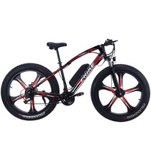 전기 산악 자전거 MTB 리튬 배터리 펫바이크 광폭 타이어 변속기 비치 전동 바이크, 다크 블루