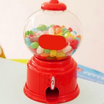 14.5x8.7cm 귀여운 과자 미니 캔디 기계 거품 Gumball 디스펜서 동전 은행 돈 절약 상자 아기 선물 완구, 01 빨간