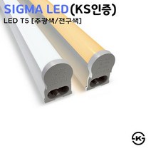 시그마 LED T5 간접 조명 슬림형광등 2P 5W 10W 15W 20W, 선택2 300mm 주광색 5W