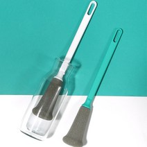 좁은입구 텀블러세척 스폰지 브러쉬 젓병 롱솔 단단한 사무실 긴컵 가정용, 그린