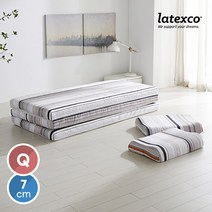 벨기에 LATEXCO 프리스티지 7존 라텍스 3단 토퍼+베개 SET Q