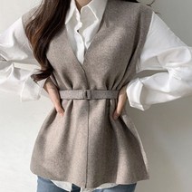 TGI01 슬림 벨트 데일리 울 트임 조끼