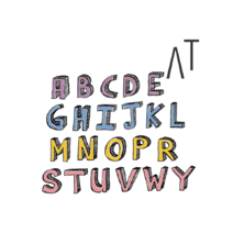 [어라운드테이블] 알파벳와펜, S, 퍼플, 1개