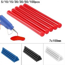 글루건심 핫멜트 접착 글루건 블랙 블루 레드 핫 글루 스틱 실리콘 막대 DIY 도구 캐비닛 보관용 10 개 20 30 50 7x100mm, 100pcs, Transparent 7x100mm