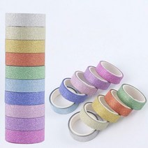 건축 제도 용품 10 개/대 Kawaii 무지개 Washi 테이프 세트 DIY Scrapbooking 스티커 반짝이 접착 종이 제, 02 A 2.5mX10pcs